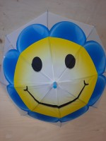 Зонт детский, полуавтомат, 8 спиц, "Улыбка", цвет - голубой.