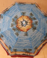 Зонт пляжный d - 1,7 м., "пальмы". Цвет - жёлто-голубой.