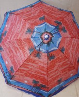 Зонт пляжный d - 1,7 м., "пальмы". Цвет - сине-красный.