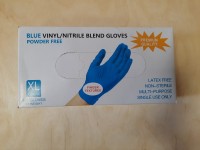 Перчатки латексные голубые,  50 пар, размер XL.