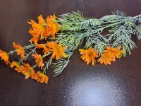 Ветка декоративная "ромашки" оранжевая 84 см