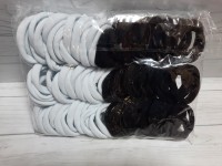 Резинки для волос, 100 штук, шёлк, чёрно-белые.