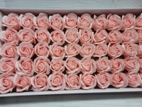 Мыло - декоративная роза, размер цветка 5,5*4 см, высота с ножкой 6,5см. ЦЕНА ЗА УПАКОВКУ - 50 ШТУК. Цвет - розовый.
