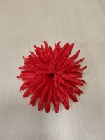Голова хризантемы атласной 14 см, цена за 1 штуку, Выписывать кратно 20 штукам. Цвет - красный.
