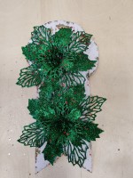 Цветок декоративный 17 см, 2 штуки, зелёный.