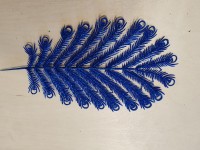 Лист "перо павлина" 24/36 см, цвет - синий.