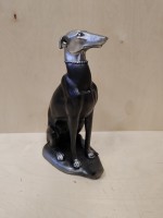 Собака Лорд, h - 34 см, гипс, цвет - серебро.
