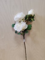 Ветка пиона 79 см, цвет - белый.