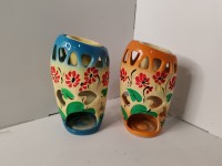 Аромалампа керамическая "Цикломен" синяя, 14 см.