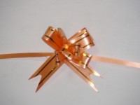 Бант - бабочка, 12*250, золотая полоса, оранжевый, цена за 10 штук.