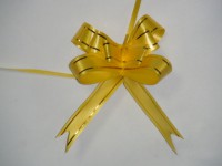 Бант-бабочка желтый, 1,8 см. * 37 см, D=8 см., (10 шт)