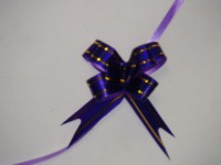 Бант - бабочка, 12*250, золотая полоса, фиолетовый, цена за 10 штук.