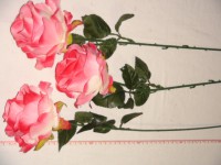Роза круглая 68 см., D=10*10 см., пластик, ткань, розовая