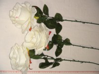 Роза круглая 68 см., D=10*10 см., пластик, ткань, белая