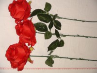 Роза круглая 68 см., D=10*10 см., пластик, ткань, красная