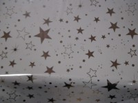 Пленка упаковочная металлизированная "Звезды" 100*70 см., пвх (ЦЕНА ЗА 50 ЛИСТОВ)