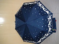 Зонт женский п/автомат, синий, 8 спиц, D= 100 см., полиэстер, ткань, металл