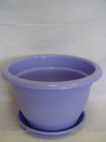 Горшок для цветов с поддоном фиолетовый 6,3 л., пластик